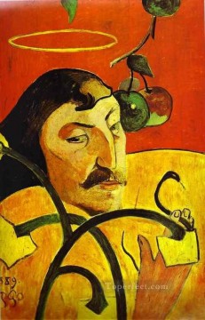  caricature Canvas - Caricature Self Portrait Post Impressionism Primitivism Paul Gauguin